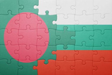 Bulmaca bangladesh ve Bulgaristan Ulusal bayrak ile 