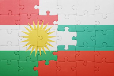 kurdistan ve Bulgaristan Ulusal bayrak ile bulmaca 