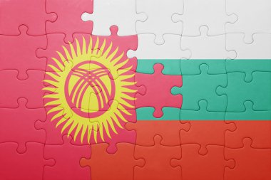 Kırgızistan ve Bulgaristan Ulusal bayrak ile bulmaca 