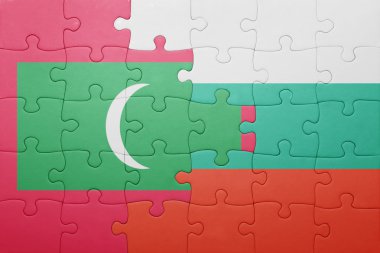 Maldivler ve Bulgaristan Ulusal bayrak ile bulmaca 