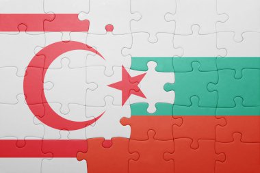 Kuzey Kıbrıs ve Bulgaristan Ulusal bayrak ile bulmaca 