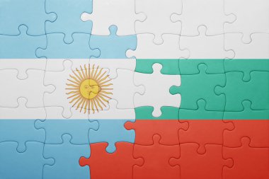 Arjantin ve Bulgaristan Ulusal bayrak ile bulmaca 