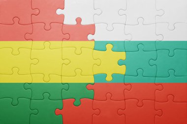 Bolivya ve Bulgaristan Ulusal bayrak ile bulmaca 