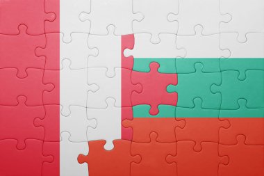 peru ve Bulgaristan Ulusal bayrak ile bulmaca 