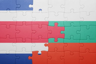 Kosta Rika ve Bulgaristan Ulusal bayrak ile bulmaca 