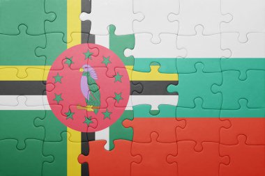 Dominika ve Bulgaristan Ulusal bayrak ile bulmaca 