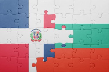 Dominik Cumhuriyeti ve Bulgaristan Ulusal bayrak ile bulmaca 