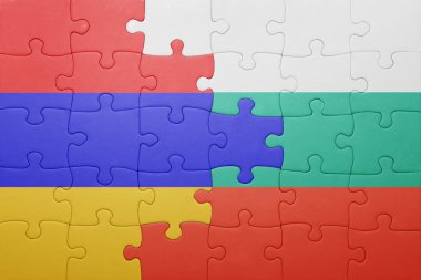 Ermenistan ve Bulgaristan Ulusal bayrak ile bulmaca 