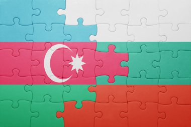 Azerbaycan ve Bulgaristan Ulusal bayrak ile bulmaca 