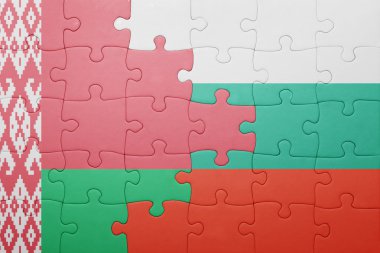 Beyaz Rusya ve Bulgaristan Ulusal bayrak ile bulmaca 