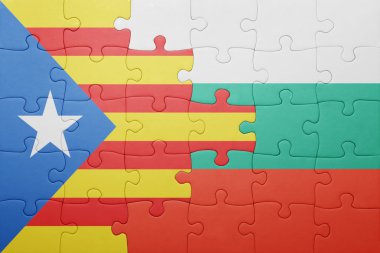 Katalonya ve Bulgaristan Ulusal bayrak ile bulmaca 