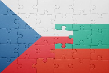 Çek Cumhuriyeti ve Bulgaristan Ulusal bayrak ile bulmaca 