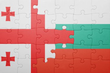 Gürcistan ve Bulgaristan Ulusal bayrak ile bulmaca 