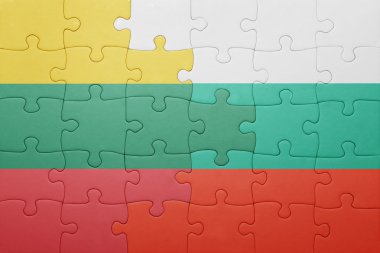 Litvanya ve Bulgaristan Ulusal bayrak ile bulmaca 