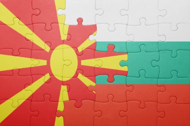 Makedonya ve Bulgaristan Ulusal bayrak ile bulmaca 