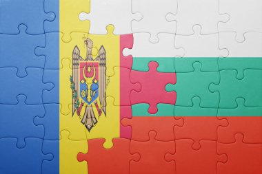 moldova ve Bulgaristan Ulusal bayrak ile bulmaca 