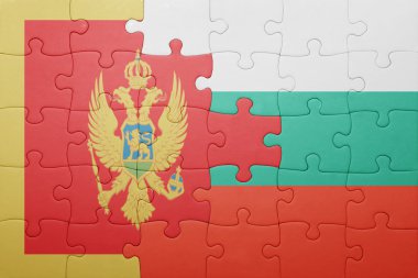 Karadağ ve Bulgaristan Ulusal bayrak ile bulmaca 