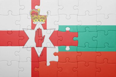 Kuzey İrlanda ve Bulgaristan Ulusal bayrak ile bulmaca 