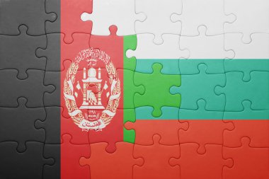 Afganistan ve Bulgaristan Ulusal bayrak ile bulmaca 