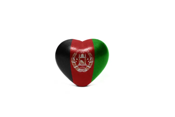 Coeur avec drapeau national de l'Afghanistan — Photo