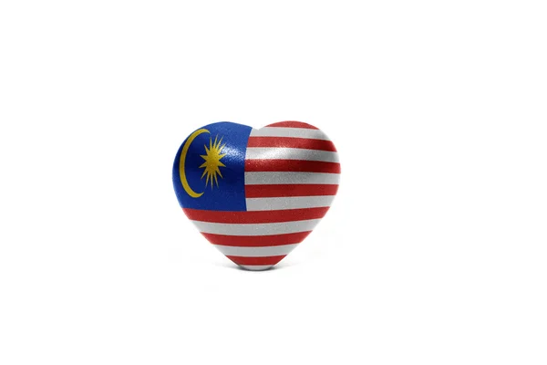 Heart with national flag of malaysia — Stock Photo, Image