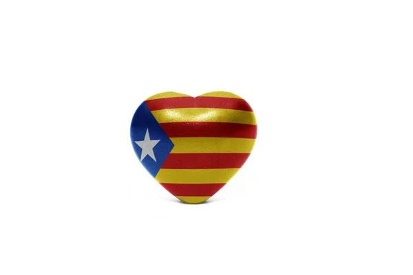 Серце з національним прапором Каталонії — стокове фото