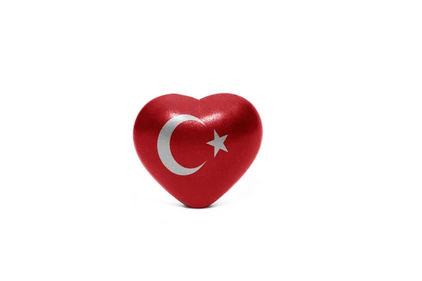 Καρδιά με εθνική σημαία της Τουρκίας — Φωτογραφία Αρχείου