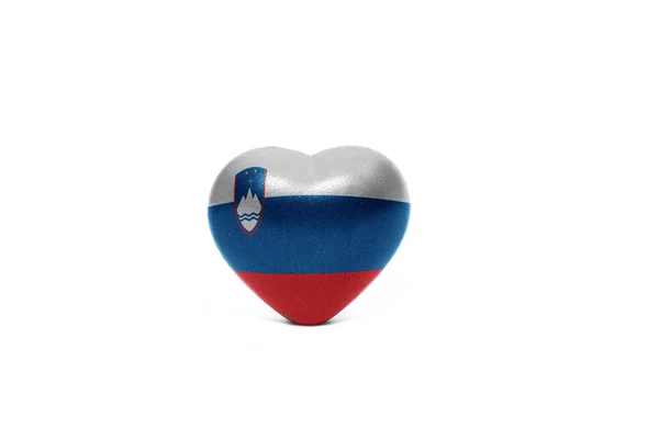 Srdce s národní vlajka Slovinska — Stock fotografie