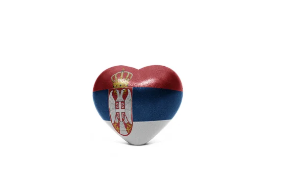 Corazón con bandera nacional de serbia —  Fotos de Stock