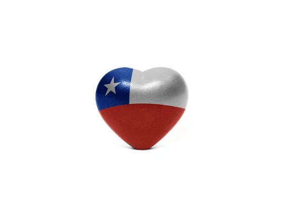 Coeur avec drapeau national du Chili — Photo