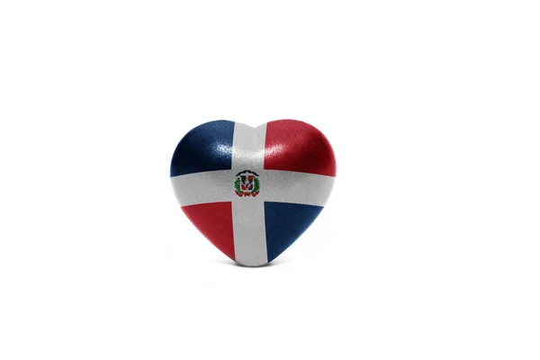 Serce z flagi narodowej Republiki Dominikańskiej — Zdjęcie stockowe