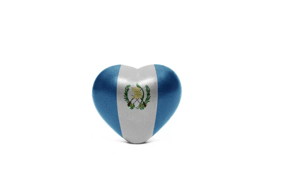 Сердце с национальным флагом Гватемалы — стоковое фото