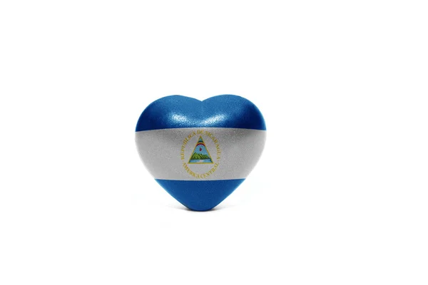 Сердце с национальным флагом Никарагуа — стоковое фото