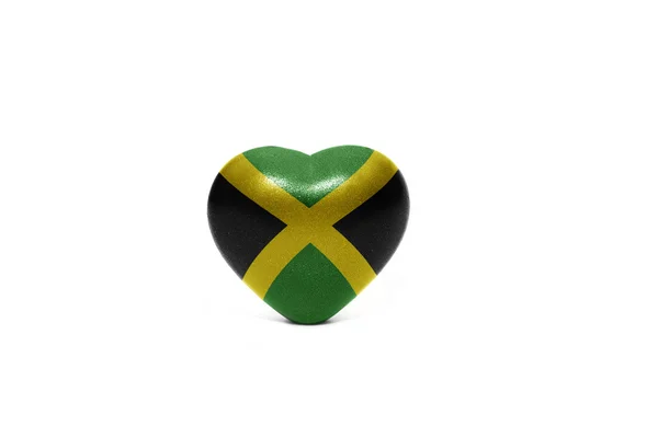 Heart with national flag of jamaica — Stock Photo, Image