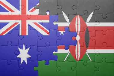 kenya ve Avustralya Ulusal bayrak ile bulmaca
