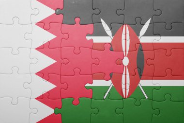 kenya ve Bahreyn ulusal bayrak ile bulmaca.