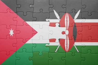 kenya ve Ürdün ulusal bayrak ile bulmaca.