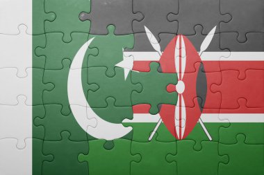 kenya ve pakistan ulusal bayrak ile bulmaca.