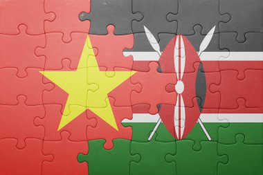 kenya ve vietnam ulusal bayrak ile bulmaca.