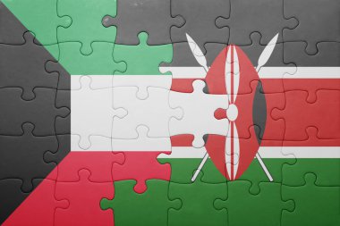 kenya ve Kuveyt ulusal bayrak ile bulmaca.