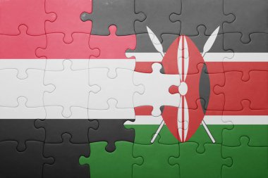 kenya ve yemen ulusal bayrak ile bulmaca.