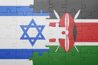 kenya ve İsrail ulusal bayrak ile bulmaca.