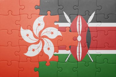 kenya ve hong kong bayrağı ile bulmaca.