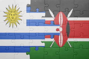 kenya ve uruguay ulusal bayrak ile bulmaca.