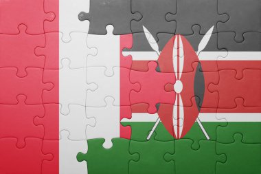 kenya ve peru ulusal bayrak ile bulmaca.