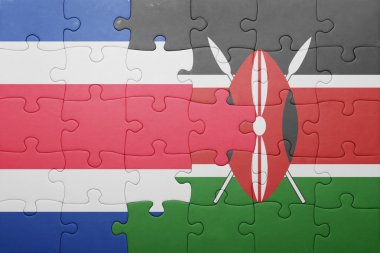 bayrağı kenya ve Kosta Rika ile bulmaca.