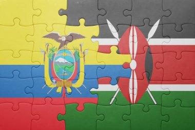 kenya ve Ekvador ulusal bayrak ile bulmaca.