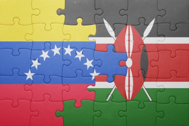kenya ve venezuela ulusal bayrak ile bulmaca.