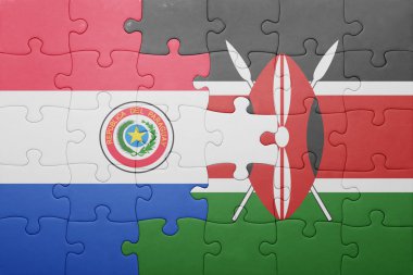kenya ve paraguay ulusal bayrak ile bulmaca.