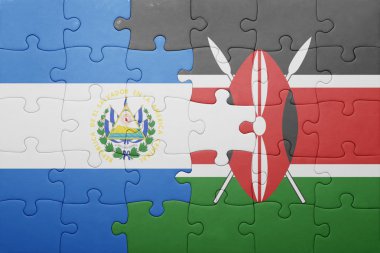 el salvador ve kenya ulusal bayrak ile bulmaca.